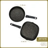 Bernardo Carolin 2 Parça Grill Tava Seti Siyah ( 26 Cm -28 Cm)