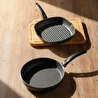 Bernardo Carolin 2 Parça Grill Tava Seti Gri ( 26 Cm -28 Cm)