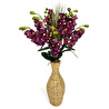 Biçiçek Luxury Mor Singapur Orkide 120 Cm Hasır Bohem Vazoda