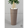 Biçiçek Yapay Bambu Ağacı 185cm Büyük Yapraklı 5 Bambulu Bej Renk Kumsal Saksıda Yapay Ağaç