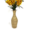 Biçiçek Luxury Sarı Singapur Orkide 120 Cm Hasır Bohem Vazoda