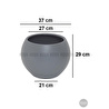 Biçiçek Plastik Küre Saksı 37 Cm Çap Gri