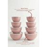 Vienev 8'li Yuvarlak Kase Seti Pembe | 1l, 1.5l, 2.3l, 3.3l | Kapaklı Çok Amaçlı Mutfak Saklama Kabı