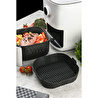 Vienev Kare Silikon Pişirme Kalıbı Hava Fritözü Kalıbı Airfryer Aksesuar Tüm Fritözlere Uyumlu Siyah