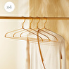 Ocean Home Textile 4'lü Altın Renk Metal Giysi Askısı 21.5 X 42 X 1 Cm