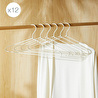 Ocean Home Textile 12'li Ekru Renk Kumaş Kaplı Metal Giysi Askısı 21.5 X 42 X 0.5 Cm