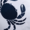 Mudo Home Mari̇n Crab Nakişli Kirlent Beyaz Laci̇vert 50x50 Cm