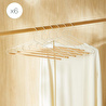 Ocean Home Textile 6'lı Ahşap Destekli Ekru Renk Metal Giysi Askısı 19.5 X 42 X 0.34 Cm