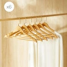 Ocean Home Textile 6'lı Altın Kancalı Ahşap Görünümlü Plastik Giysi Askısı 25 X 44.5 X 1 Cm
