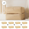 Home Wave 8'li Büyük Boy Bej Pötikare Baza Altı Hurç Set 62 X 46 X 22 Cm