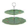 Lucky Art Vinea Seramik Yeşil İki Katlı Kek Standı 27 Cm