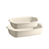 Emile Henry Fırın Kabı Dikdörtgen 2 Li Set Ekru/clay