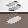 Vienev 2’li Gümüş Renk Metal Oval Kayık Tabak Seti - Sunum Ve Çerezlik Tabağı