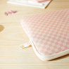 Ocean Home Textile Su İtici Leke Tutmaz Pembe Dama Desen Tablet Taşıma Çantası / Kılıfı 27 X 21 X 2 Cm