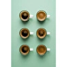 Vienev Beyaz Kulplu 6'lı Cam Espresso Bardağı Seti - 95 Ml