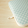 Ocean Home Textile Su İtici Leke Tutmaz Mint Dama Desen Tablet Taşıma Çantası / Kılıfı 27 X 21 X 2 Cm