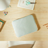 Ocean Home Textile Su İtici Leke Tutmaz Mint Dama Desen Tablet Taşıma Çantası / Kılıfı 27 X 21 X 2 Cm