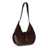 Bloominbag Crescente Walnut Suede Hakiki Deri Kadın Yarım Ay Formlu, El Yapımı Omuz Çantası