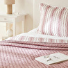 Ocean Home Textile Pamuklu Kapitoneli Bordo Renk Çizgi Desen Çift Kişilik Yatak Örtüsü Seti 1 Adet 250 X 230 / 2 Adet 50 X 70 Cm