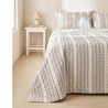 Ocean Home Textile Pamuklu Kapitoneli Antrasit Renk Çizgi Desen Çift Kişilik Yatak Örtüsü Seti 1 Adet 250 X 230 / 2 Adet 50 X 70 C