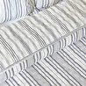 Ocean Home Textile Pamuklu Kapitoneli Antrasit Renk Çizgi Desen Çift Kişilik Yatak Örtüsü Seti 1 Adet 250 X 230 / 2 Adet 50 X 70 C