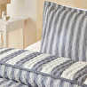 Ocean Home Textile Pamuklu Kapitoneli Antrasit Renk Çizgi Desen Tek Kişilik Yatak Örtüsü Seti 1 Adet 180 X 230 / 1 Adet 50 X 70 Cm