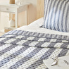 Ocean Home Textile Pamuklu Kapitoneli Antrasit Renk Çizgi Desen Tek Kişilik Yatak Örtüsü Seti 1 Adet 180 X 230 / 1 Adet 50 X 70 Cm