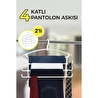 Vienev 2'li 4 Katlı Çok Amaçlı Pantolon & Aksesuar Askısı Beyaz