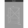 Vienev 4 Raflı Metal Dolap - Metal Ve Ahşap Kitaplık, Mutfak Rafı 120x60 Siyah-beyaz