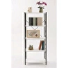 Vienev 5 Raflı Metal Dolap - Metal Ve Ahşap Kitaplık, Mutfak Rafı 150x60 Siyah-beyaz