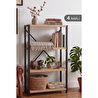 Vienev 4 Raflı Metal Dolap - Metal Ve Ahşap Kitaplık, Mutfak Rafı 120x60 Siyah-ahşap