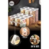 Vienev Renkli Etiketli Kare Erzak Saklama Kabı 18li Set 6x(0,55 Litre, 1,2 Litre, 1,75 Litre) Beyaz