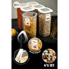 Vienev Renkli Etiketli Kare Erzak Saklama Kabı 6lı Set 1,75 Litre Beyaz