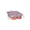 Vienev 6lı 3 Bölmeli Dikdörtgen Saklama Kabı 1,15 Litre Pembe