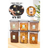 Vienev Renkli Etiketli 6lı Peggy Dikdörtgen Saklama Kabı Seti 3x(1500-1150 Ml) Antrasit