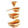 Vienev Elegant 4 Parça Akordiyon Süzgeç Seti 1x(huni, Saplı Süzgeç, Kare Süzgeç, Pirinç Süzgeci) Sarı