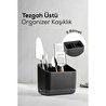 Vienev Tezgah Üstü Kaşık Düzenleyici 5 Bölmeli Organizer Kaşıklık Antrasit
