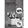 Vienev 2 Adet Tezgah Üstü Kaşık Düzenleyici 5 Bölmeli Organizer Kaşıklık Gri