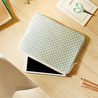 Ocean Home Textile Su İtici Leke Tutmaz Mint Dama Desen Tablet Taşıma Çantası / Kılıfı 32.5 X 24 X 2 Cm
