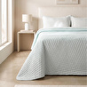 Ocean Home Textile Pamuklu Kapitoneli Açık Mavi Renk Çizgi Desen Çift Kişilik Yatak Örtüsü Seti 1 Adet 250 X 230 / 2 Adet 50 X 70