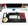 Bloominbag Atelier 91 Noir Black Leather Desk Mat - Medium