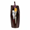 Bloominbag Bloombox Espresso Brown Hakiki Deri Kalem & Makyaj Çantası