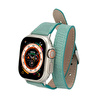 Bloominbag Alpine Slim Double Tour Aqua Hakiki Deri Apple Watch Kordonu - 44/45/46/49mm