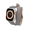 Bloominbag Alpine Slim Double Tour Stone Gray Hakiki Deri Apple Watch Kordonu - 44/45/46/49mm