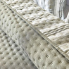 Ocean Home Textile Pamuklu Kapitoneli Haki Renk Çizgi Desen Çift Kişilik Yatak Örtüsü Seti 1 Adet 250 X 230 / 2 Adet 50 X 70 Cm