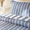 Ocean Home Textile Pamuklu Kaapitoneli Lacivert Renk Çizgi Desen Tek Kişilik Yatak Örtüsü Seti 1 Adet 180 X 230 / 1 Adet 50 X 70 C