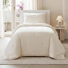 Ocean Home Textile Nakışlı Ekru Tek Kişilik Yatak Örtüsü Seti 1 Adet 180 X 230 / 1 Adet 50 X 70 Cm