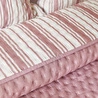 Ocean Home Textile Pamuklu Kapitoneli Bordo Renk Çizgi Desen Tek Kişilik Yatak Örtüsü Seti 1 Adet 180 X 230 / 1 Adet 50 X 70 Cm