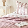 Ocean Home Textile Pamuklu Kapitoneli Bordo Renk Çizgi Desen Tek Kişilik Yatak Örtüsü Seti 1 Adet 180 X 230 / 1 Adet 50 X 70 Cm