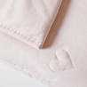 Ocean Home Textile %100 Pamuk Penye Pembe Kalp Nakışlı Çocuk Tek Kişilik Çok Amaçlı Örtü 155 X 215 Cm